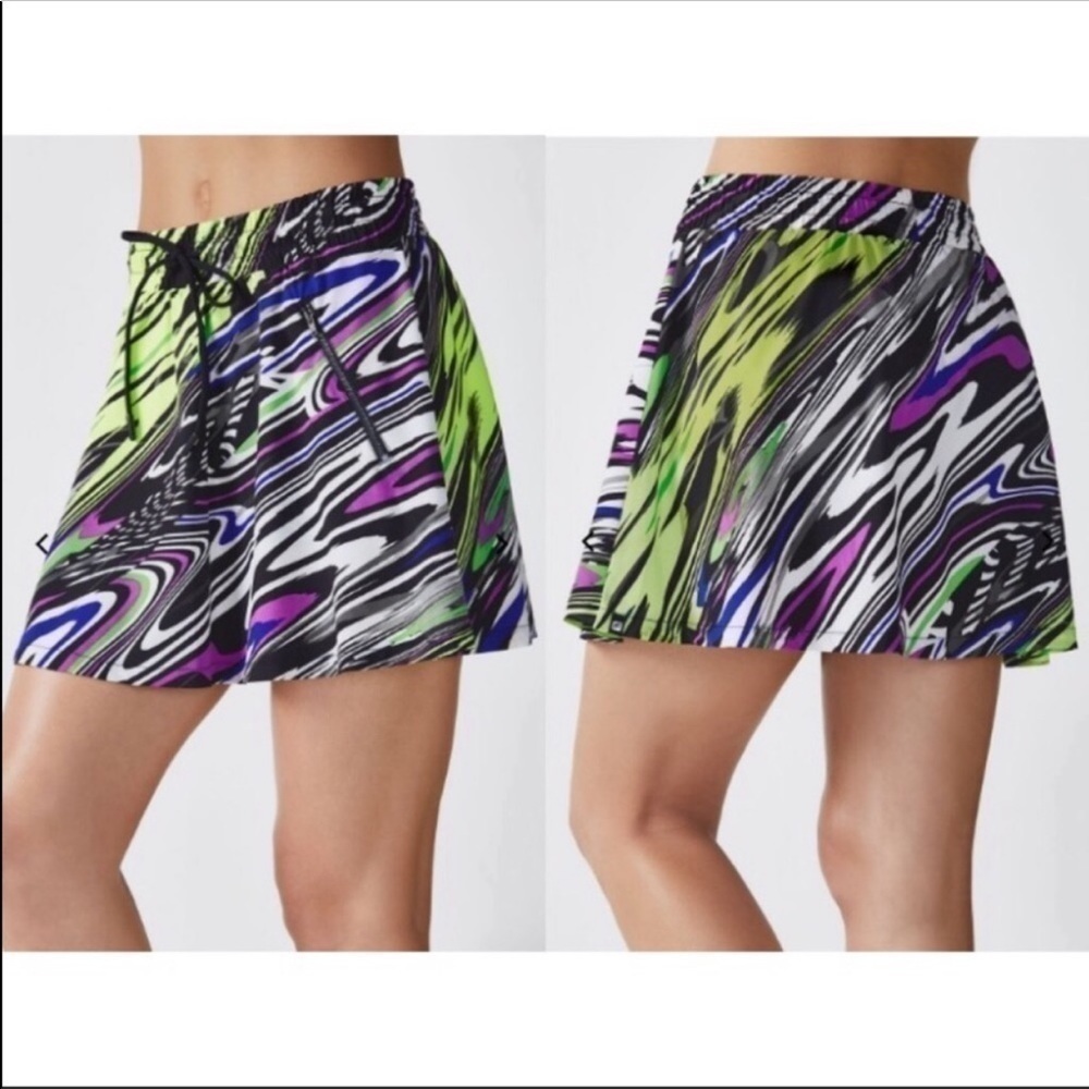 Fabletics Neon Striped Retro Skirt S